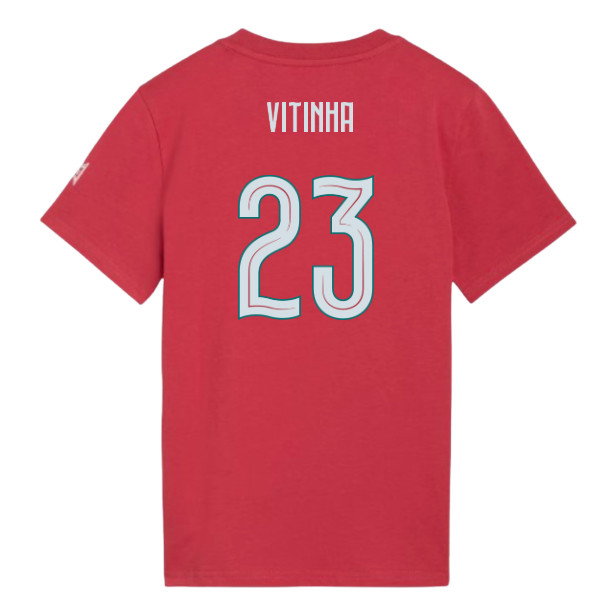 2026-2027 Portugal FtblCulture Tee (Red) - Kids (Vitinha 23)-SoccerKits Hub | Buy Soccer Jerseys Online